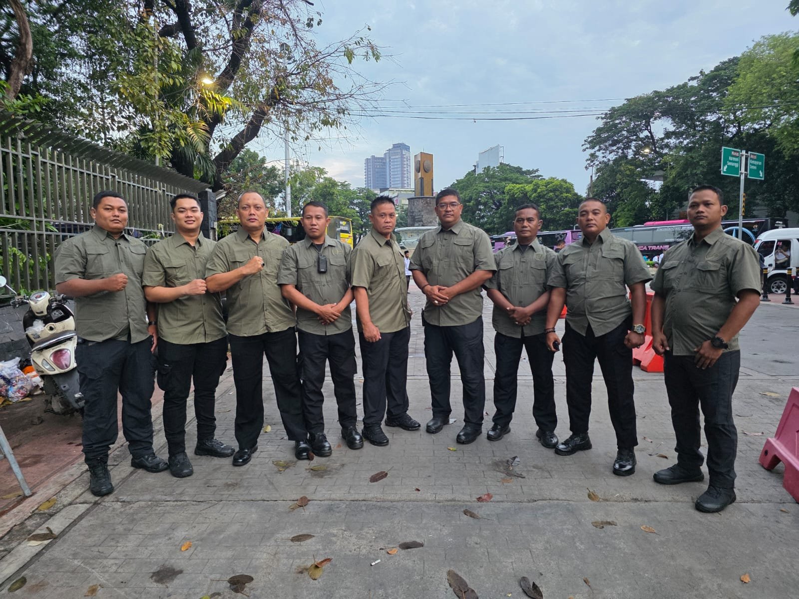 BRL security team staged outside an event venue in Jakarta