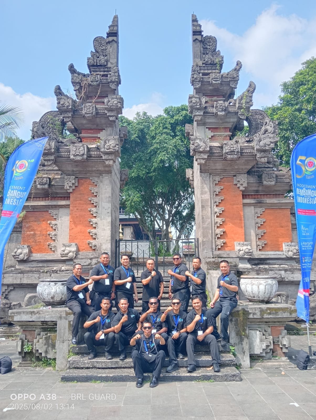BRL Guard personnel at the TMII gate during the Indocement 50th anniversary